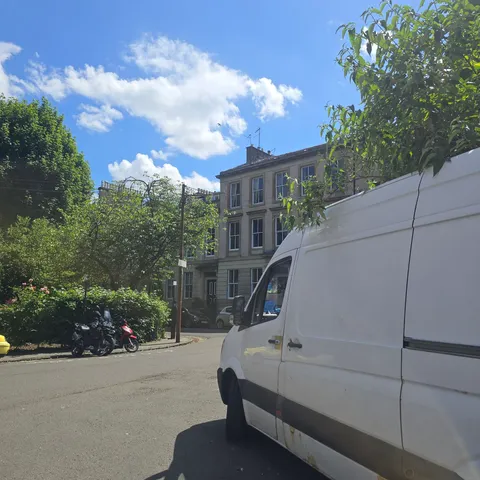 Tam-Jet drainage van on a tenement street in Glasgow's West End